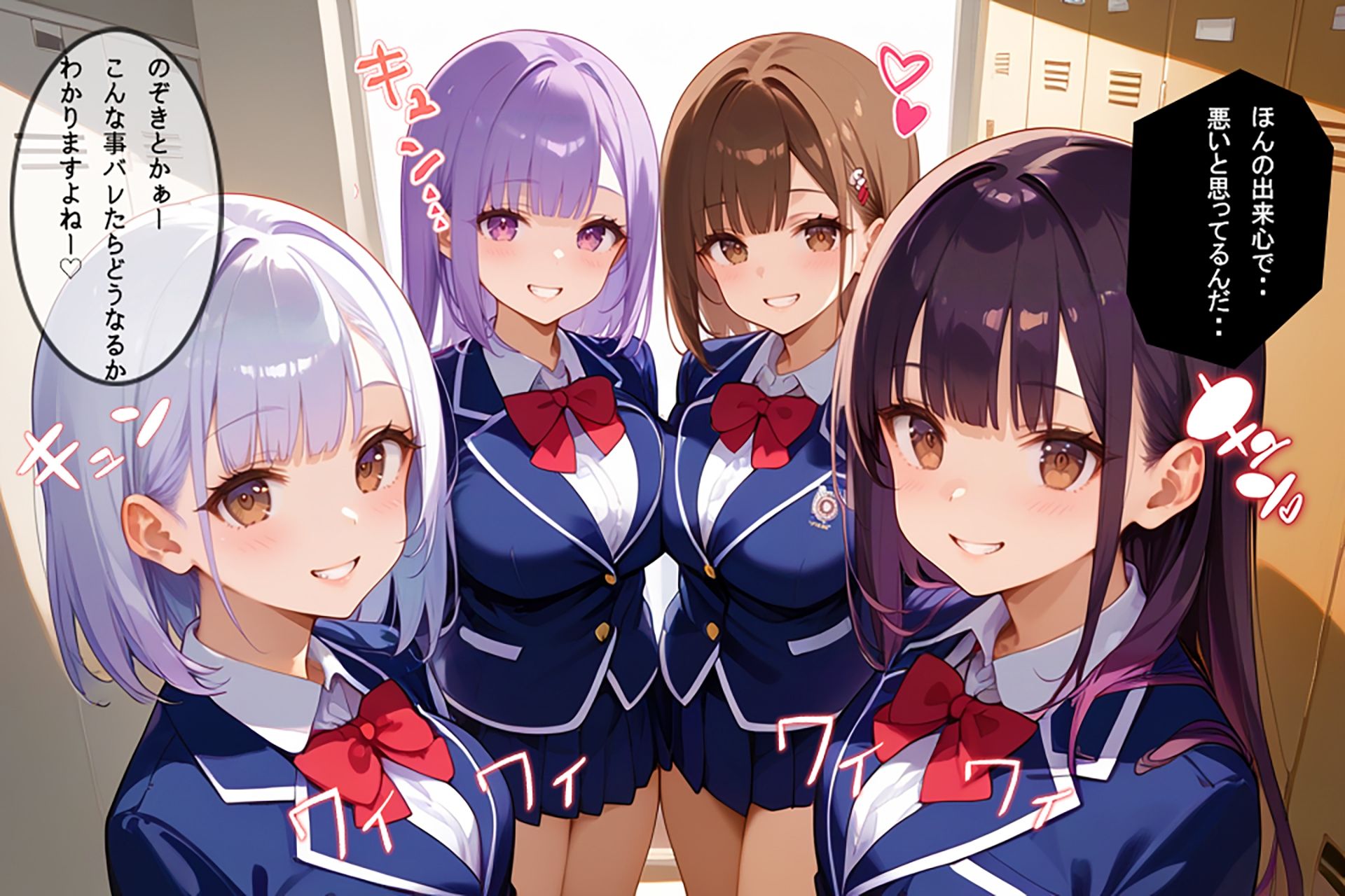 サンプル画像5:ふざけて女子更衣室に入ったら、挑発されて止まらなくなった件【セリフ/擬音付き】(むちむちAidol) [d_466059]