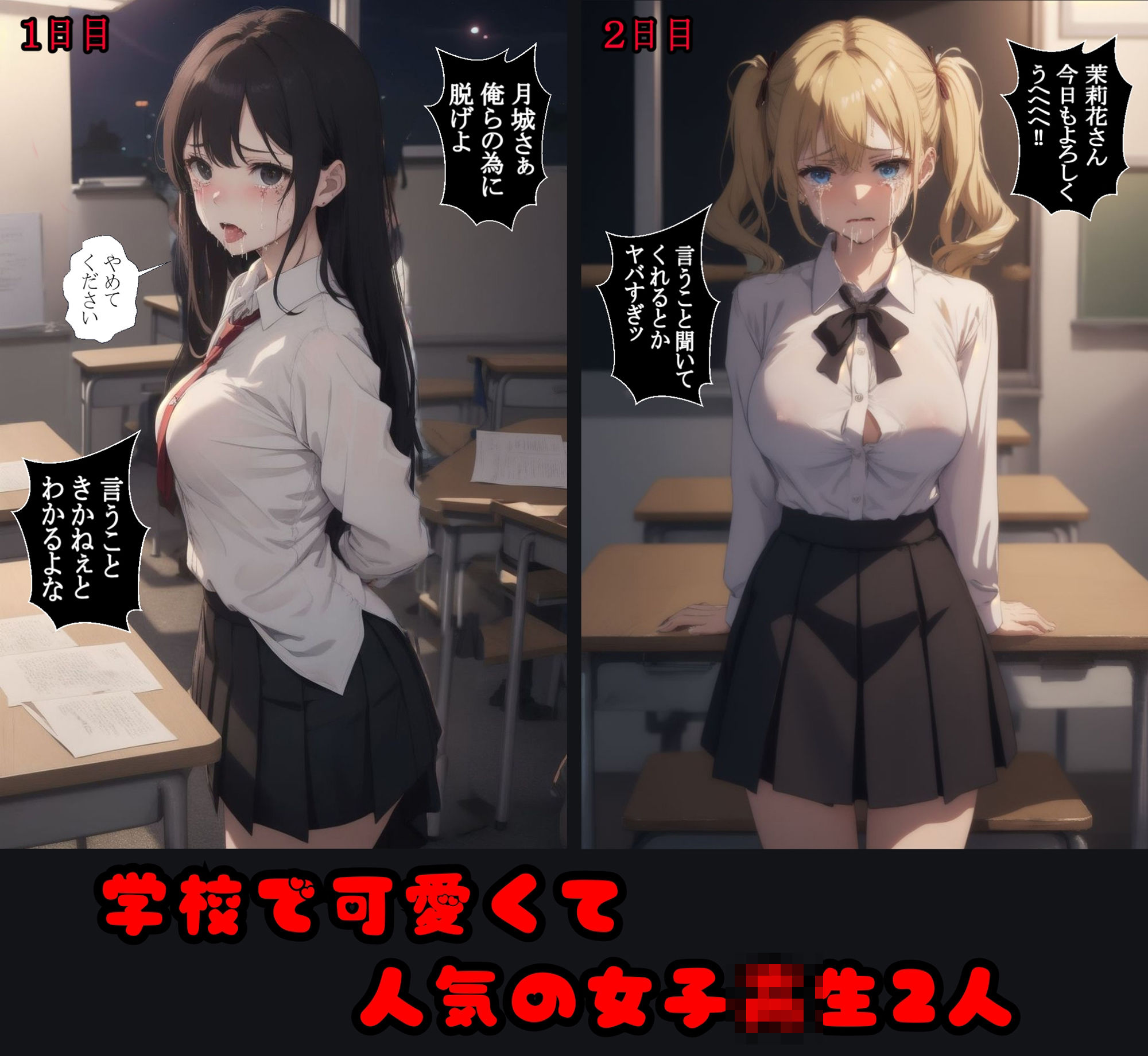 サンプル画像2:お前ら俺らの肉便器 レ〇プ学園 学校の男子達の欲望のままに(ゆゆの森) [d_466060]