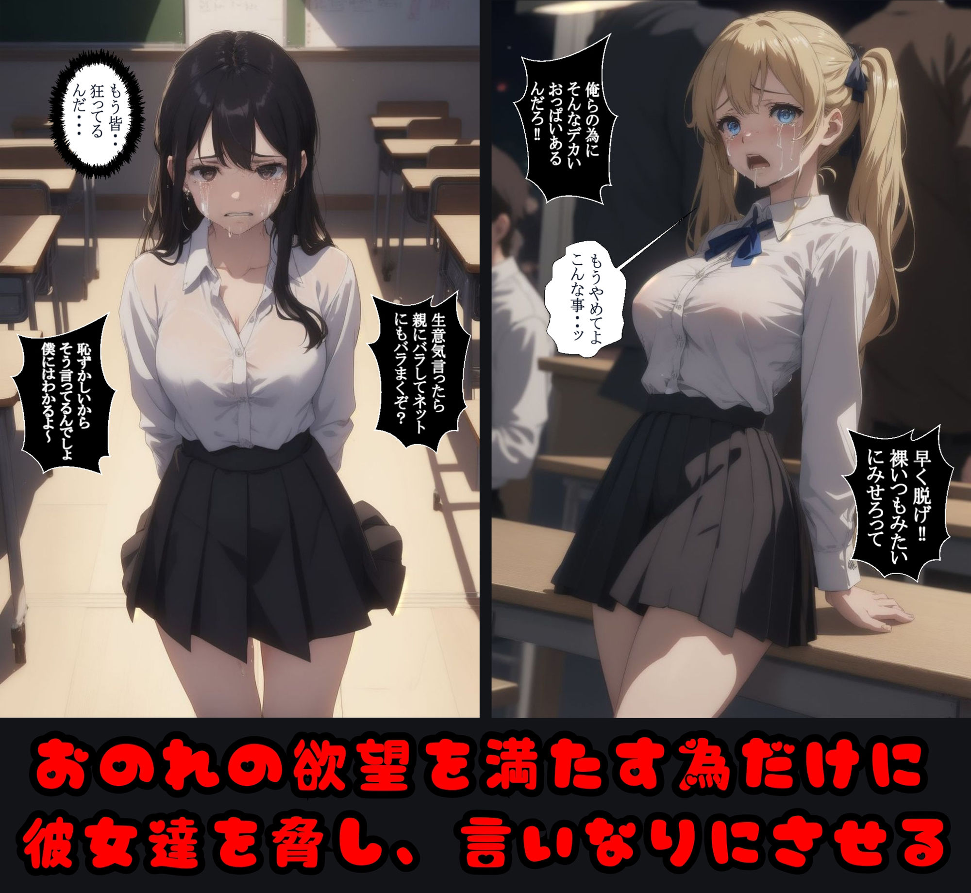 サンプル画像4:お前ら俺らの肉便器 レ〇プ学園 学校の男子達の欲望のままに(ゆゆの森) [d_466060]