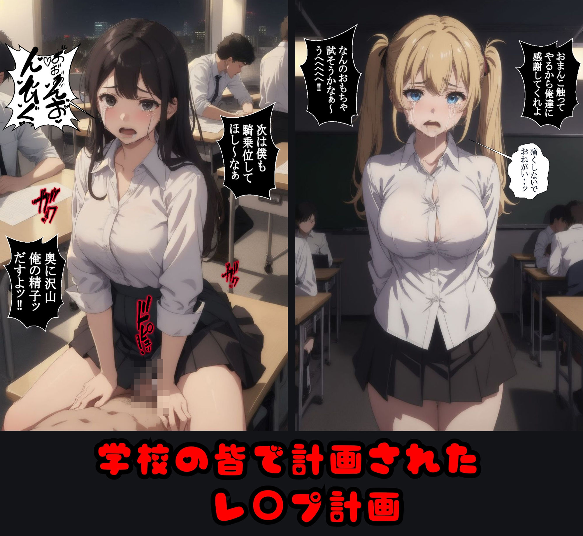 サンプル画像5:お前ら俺らの肉便器 レ〇プ学園 学校の男子達の欲望のままに(ゆゆの森) [d_466060]