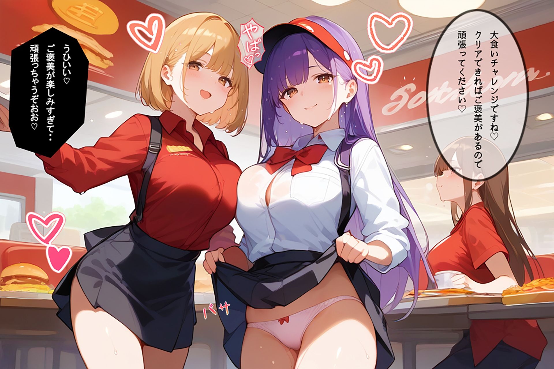 サンプル画像5:大食いチャレンジに勝利し、店員のエロいご褒美を手に入れた件【セリフ/擬音付き】(おじランド) [d_466066]