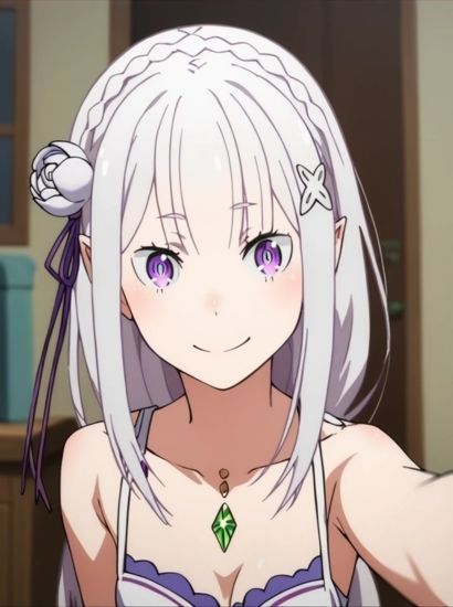 サンプル画像1:Re:ゼロから始める異世界生活のエミリアから送られてきた自撮り写真(自撮りサークル  イカスミ工房) [d_466119]