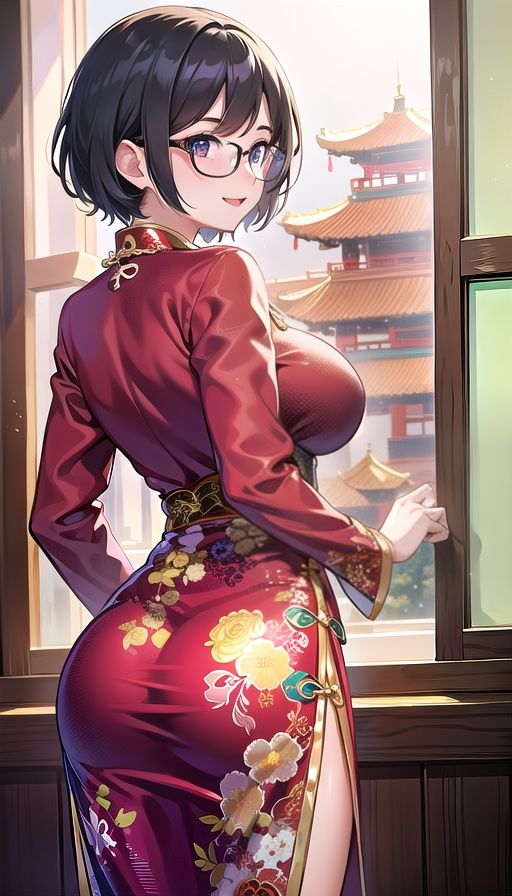 サンプル画像2:黒髪巨乳美人チャイナドレス(くろめあい) [d_466159]