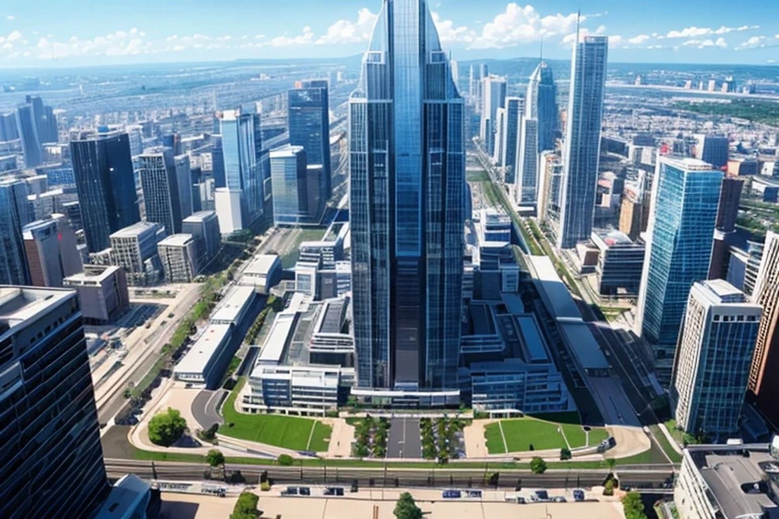 サンプル画像2:現代都市 背景素材(豊川内角) [d_466190]