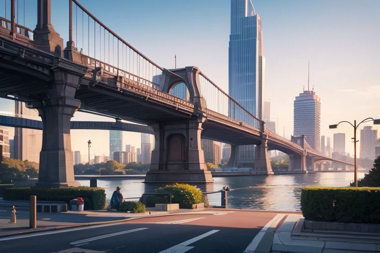 サンプル画像6:現代都市 背景素材(豊川内角) [d_466190]