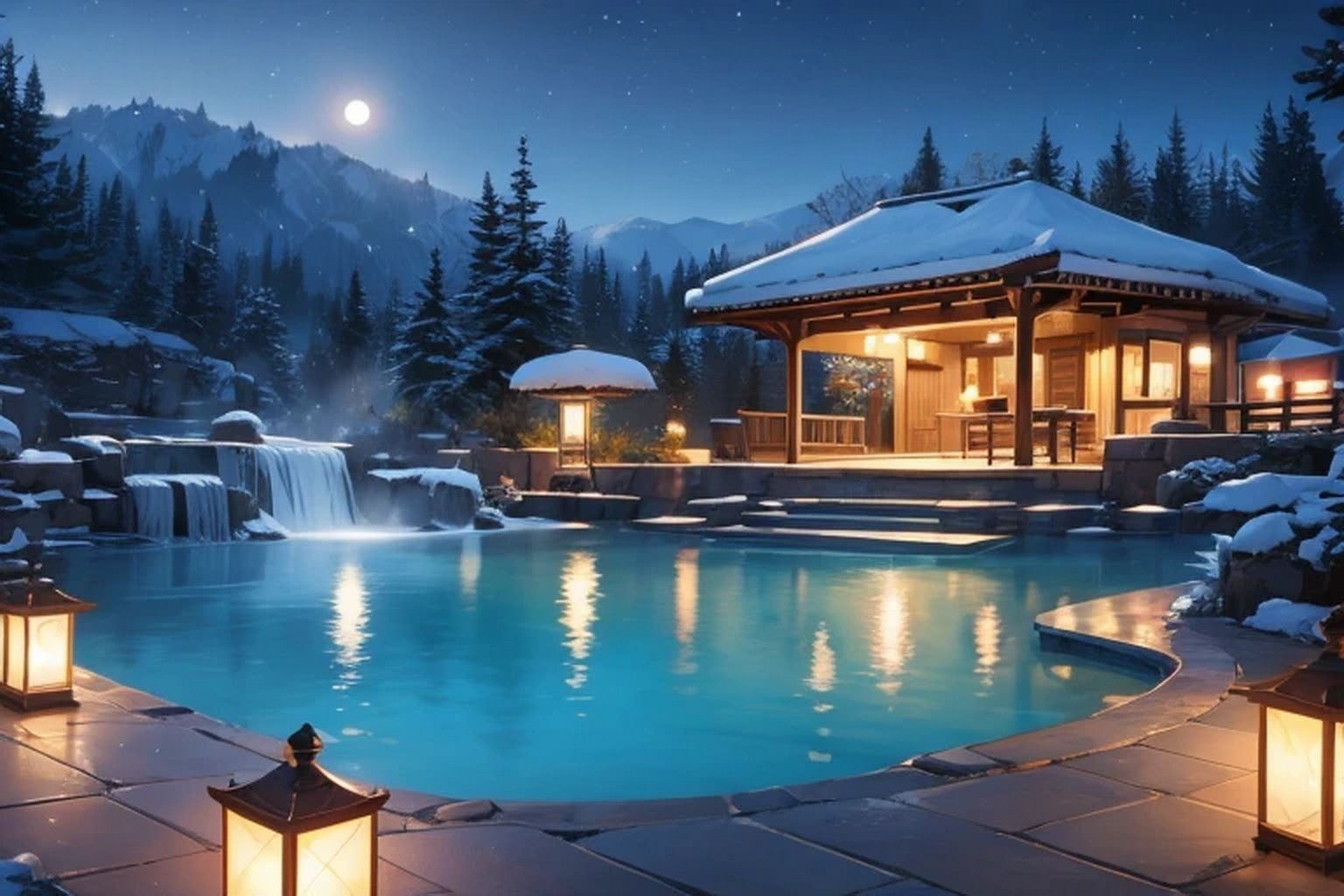 サンプル画像5:温泉宿・温泉 背景素材(豊川内角) [d_466259]