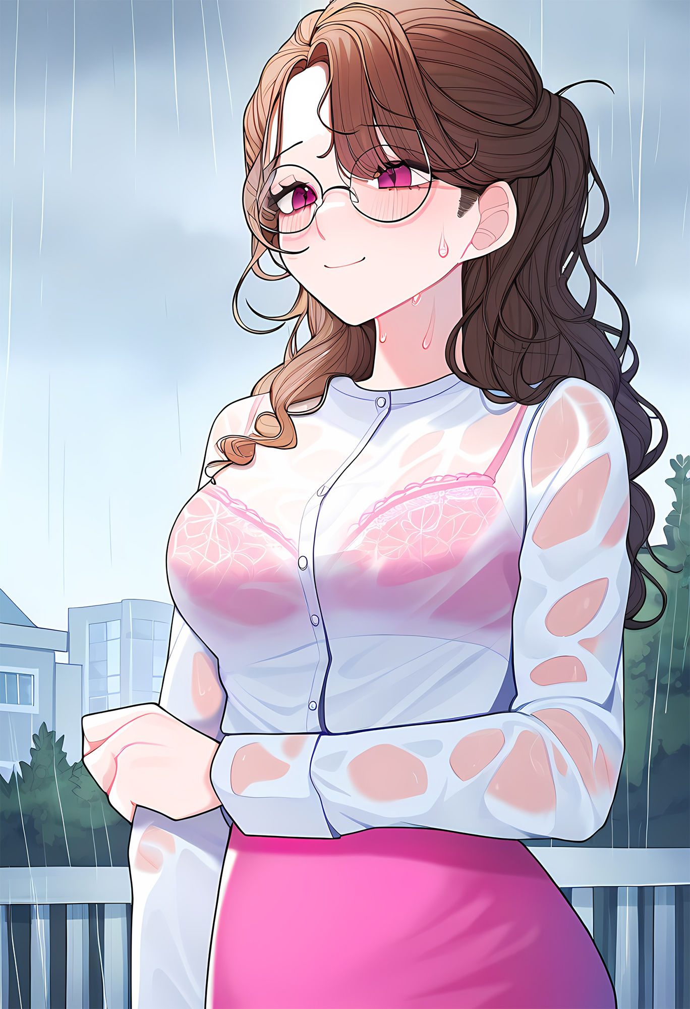 サンプル画像1:変態女教師のびしょ濡れノーブラおっぱい露出プレイ(性癖ユガ芽) [d_466315]