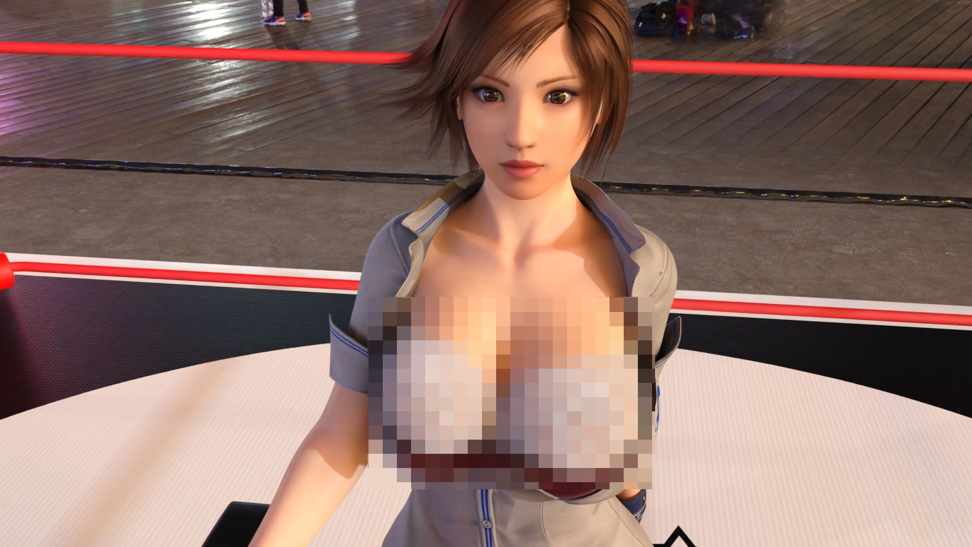 サンプル画像4:どこかで見たような関西弁格闘女性の乳揺れ動画（肩紐なしの純白Gカップ・ブラに包まれたおっぱい）(Ozone_Layer) [d_466336]