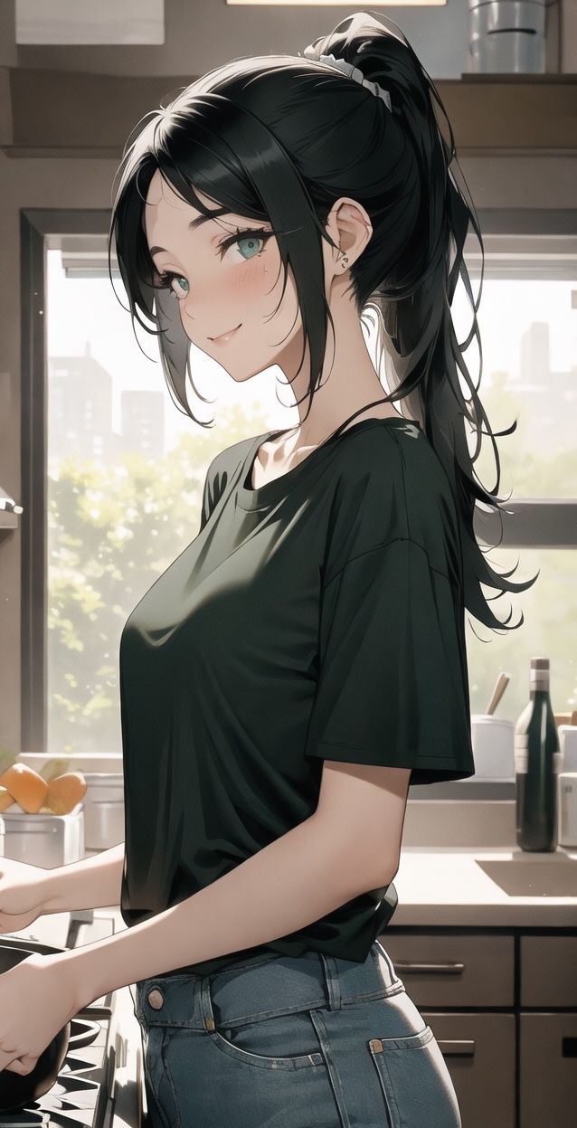 サンプル画像2:AIイラスト美少女画像集100選Vol.7 ポニーテール娘の朝(ドンガラ) [d_466419]