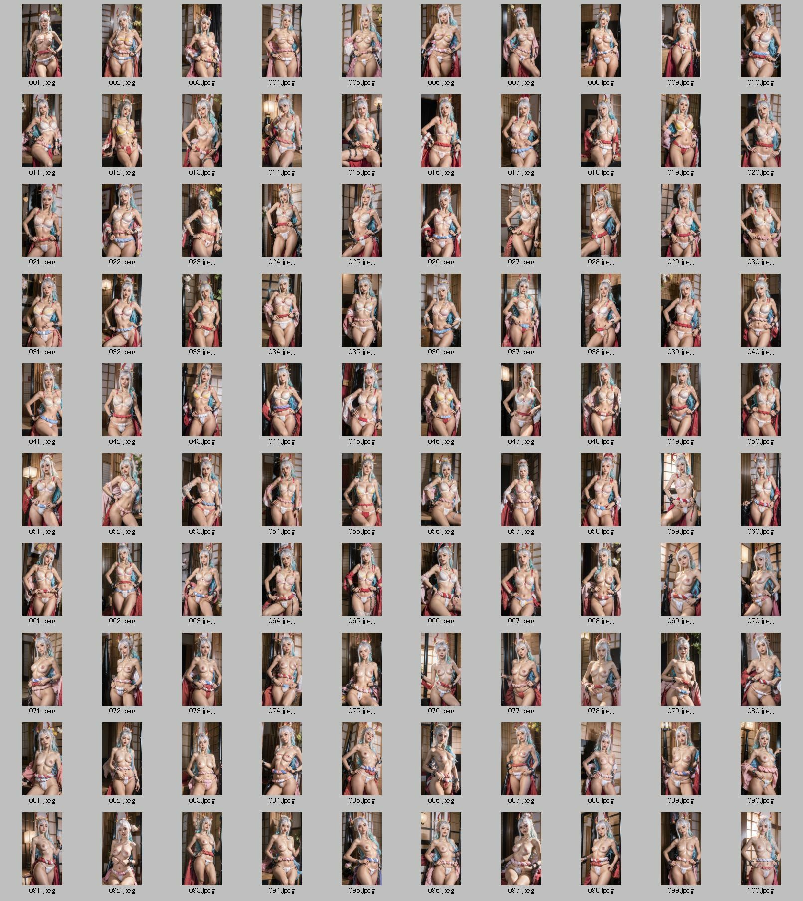 サンプル画像6:AI生成漫画ONE PIECE ヤマト（YAMATO） コスプレ写真集 待ち受けコレクション Vol.2 下着編(美伝プロジェクト) [d_466489]