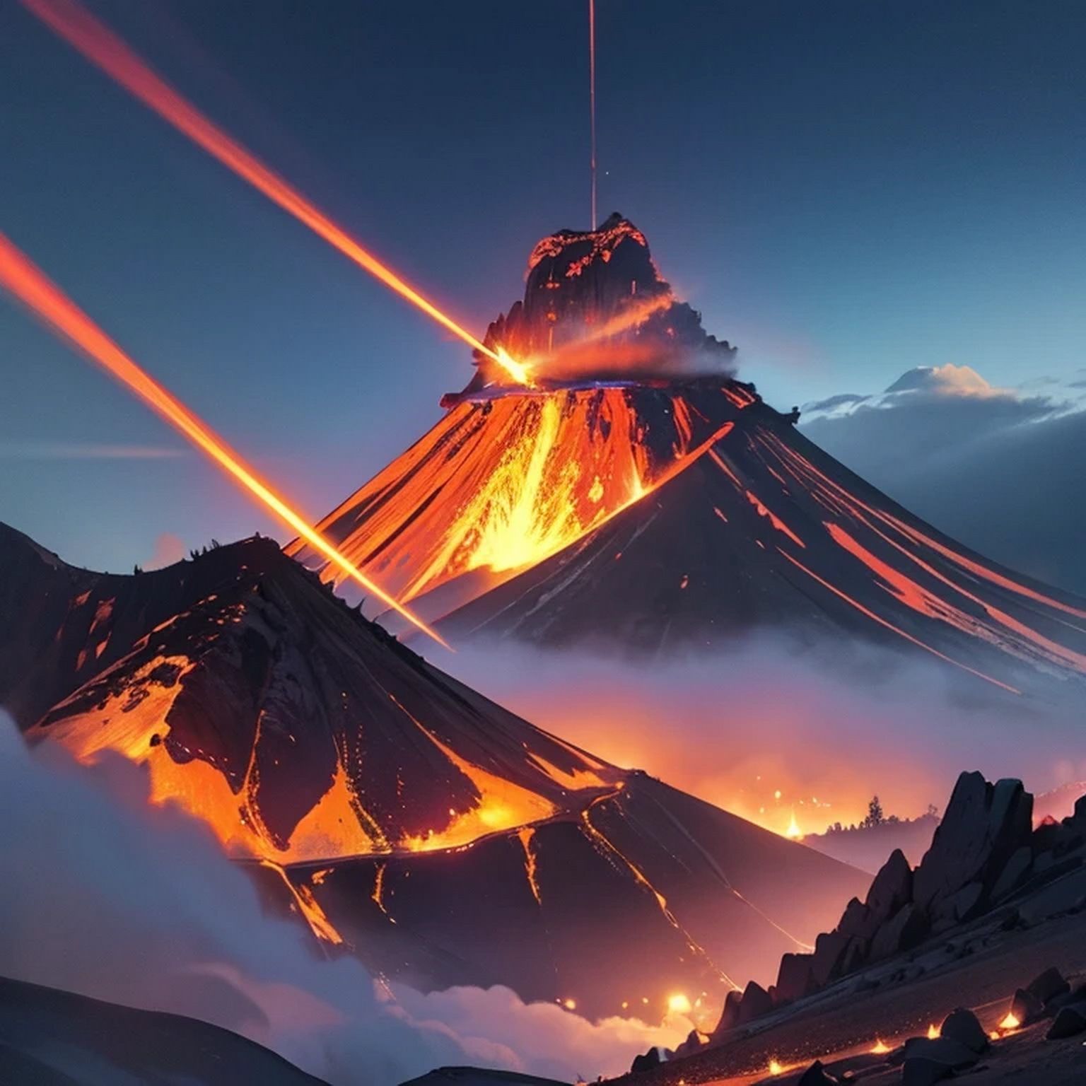 サンプル画像3:火山・隕石 背景素材(豊川内角) [d_466597]