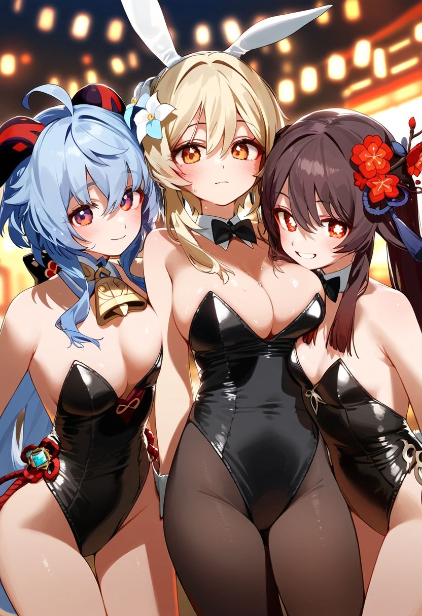 サンプル画像1:原◯ 甘◯、蛍、胡◯ バニーガール高解像度AIイラストセレクション(ぱーぷるでい) [d_466712]