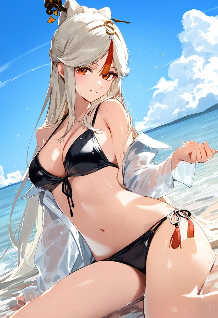 サンプル画像1:原◯ 凝◯高解像度水着＋着物＋制服グラビア画像集(ぱーぷるびーとすたじお) [d_466713]