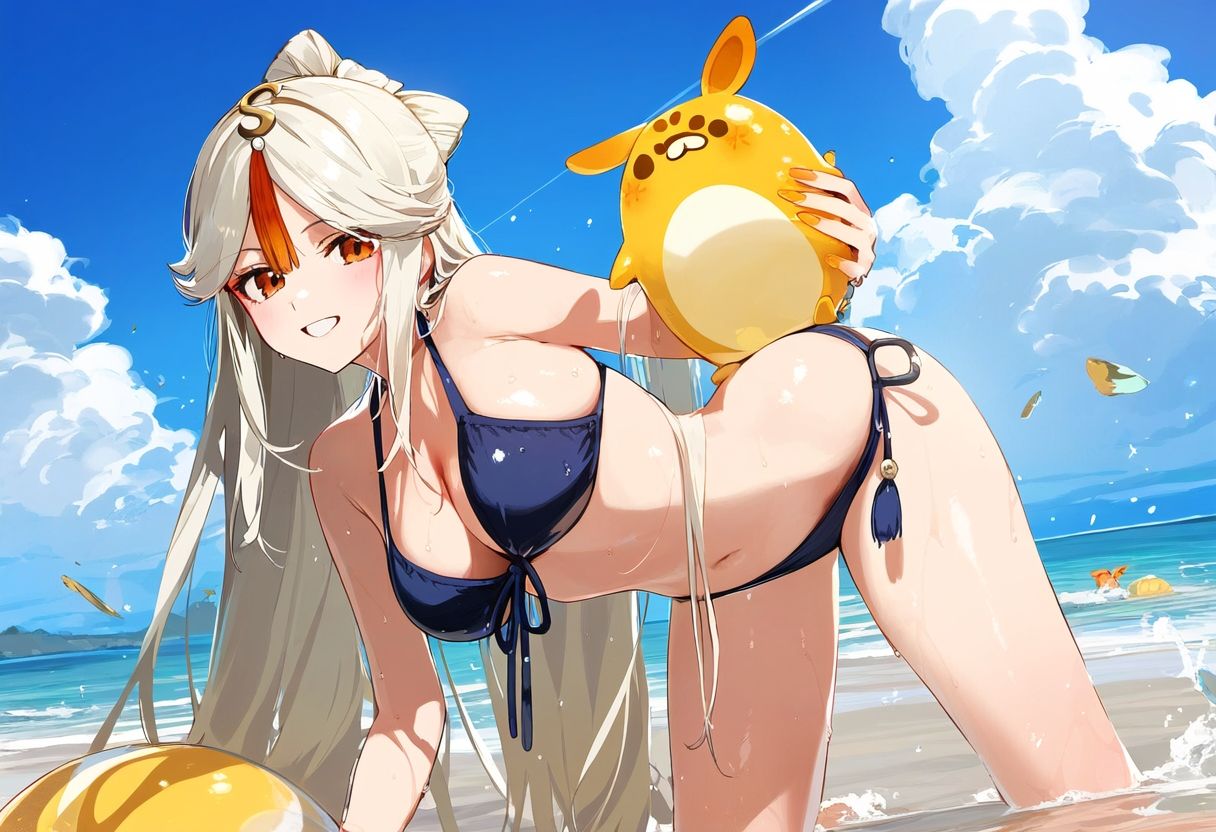 サンプル画像2:原◯ 凝◯高解像度水着＋着物＋制服グラビア画像集(ぱーぷるびーとすたじお) [d_466713]