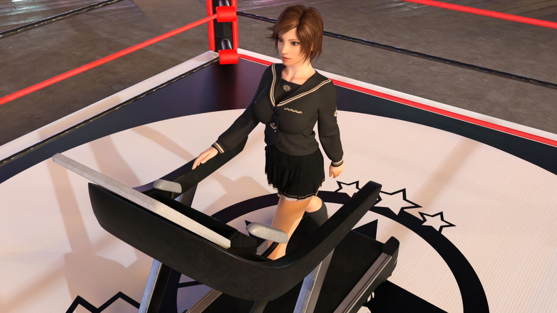 サンプル画像4:どこかで見たような関西弁格闘女性の乳揺れ動画（女子学生コスでスカート内盗撮）(Ozone_Layer) [d_466780]