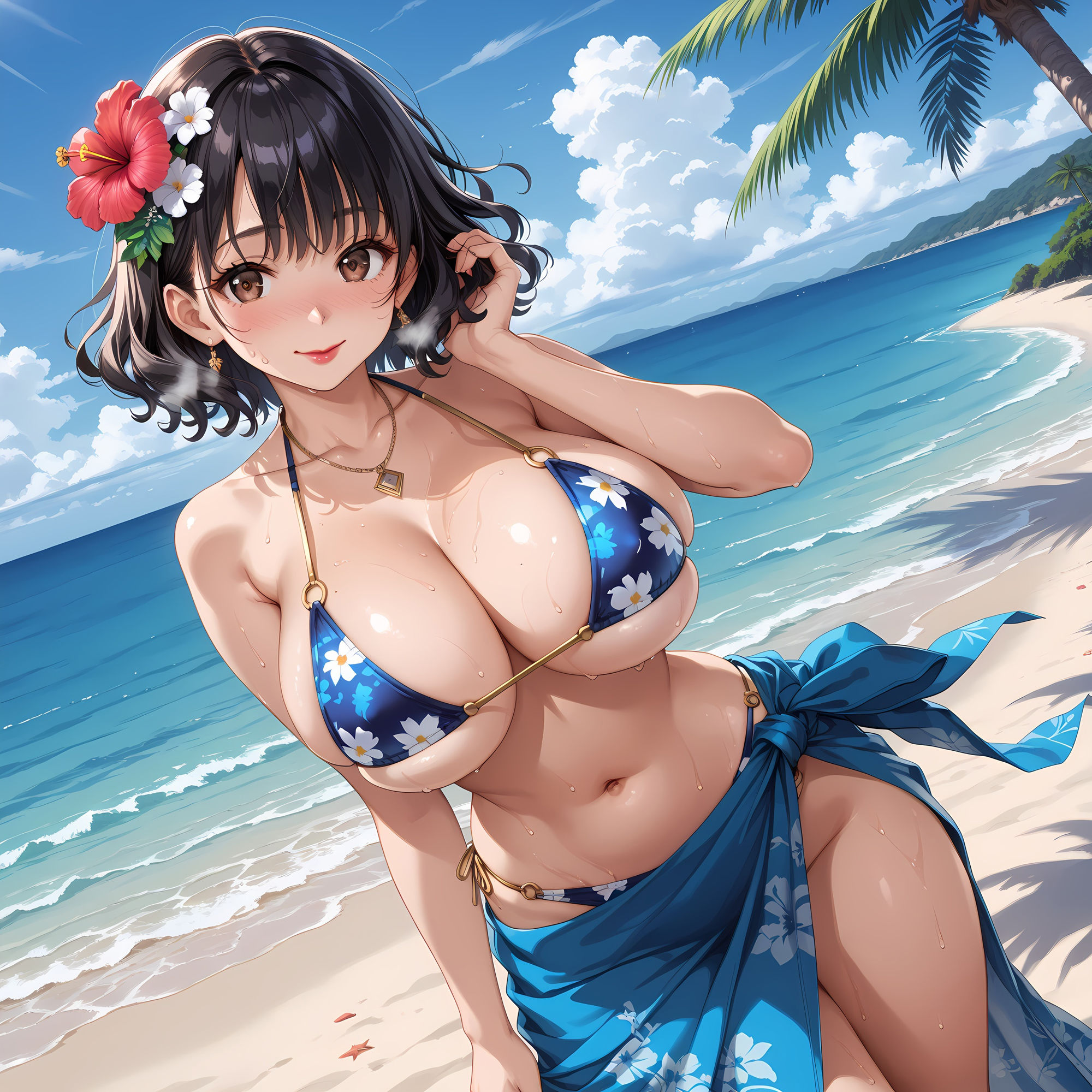 サンプル画像2:お母さんの水着姿と下着姿を独占するCG集(妄想サチュレーション) [d_467037]