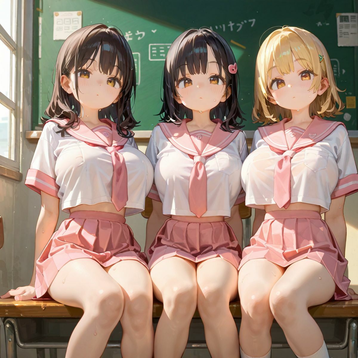 サンプル画像4:むちむち爆乳制服ギャルと教室で濃厚セッ〇ス！01(みかさ屋) [d_467274]