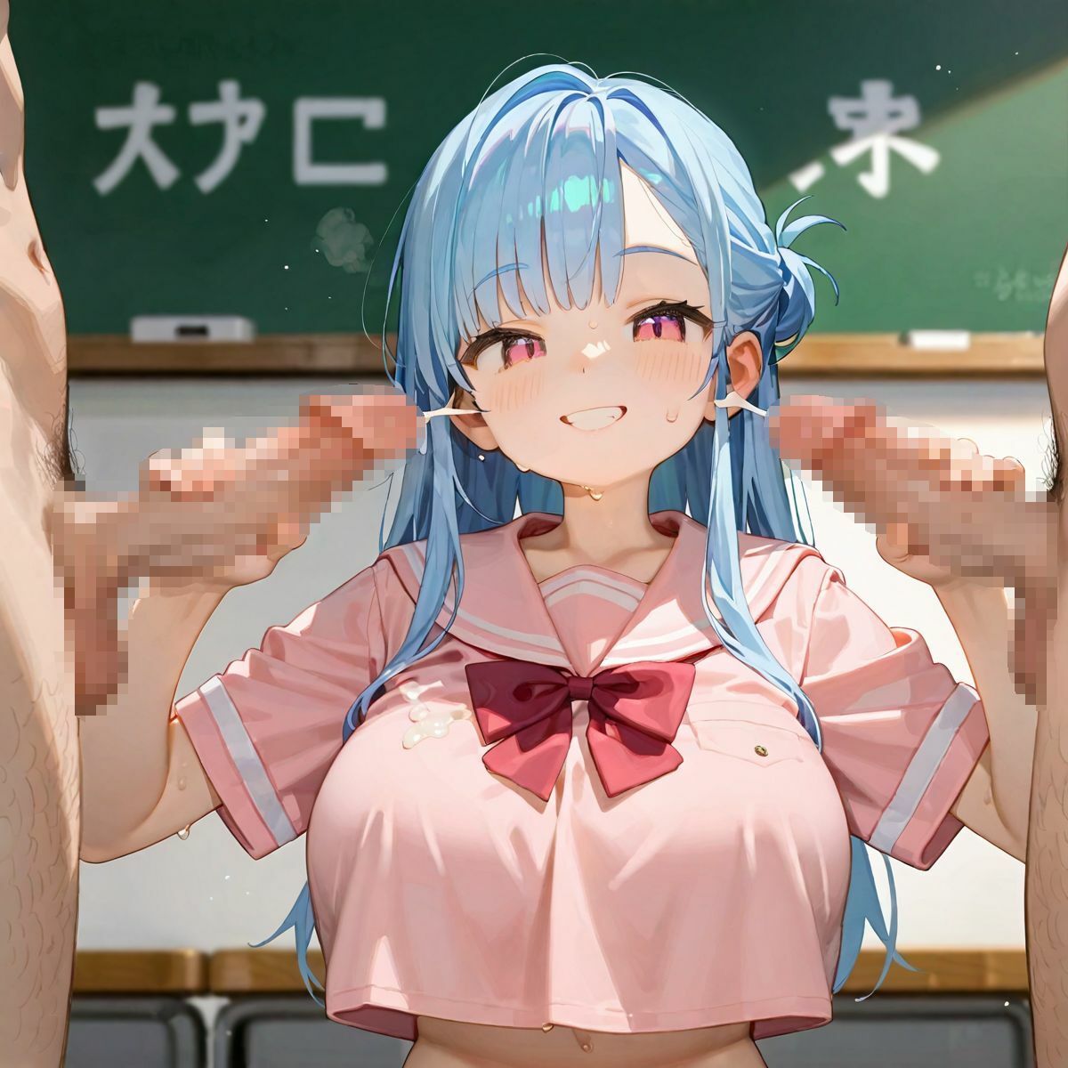 サンプル画像1:むちむち爆乳制服ギャルと教室で濃厚セッ〇ス！05(みかさ屋) [d_467280]