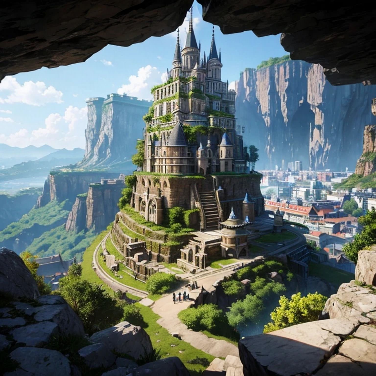 サンプル画像2:ダンジョン都市・遺跡 背景素材(豊川内角) [d_467419]