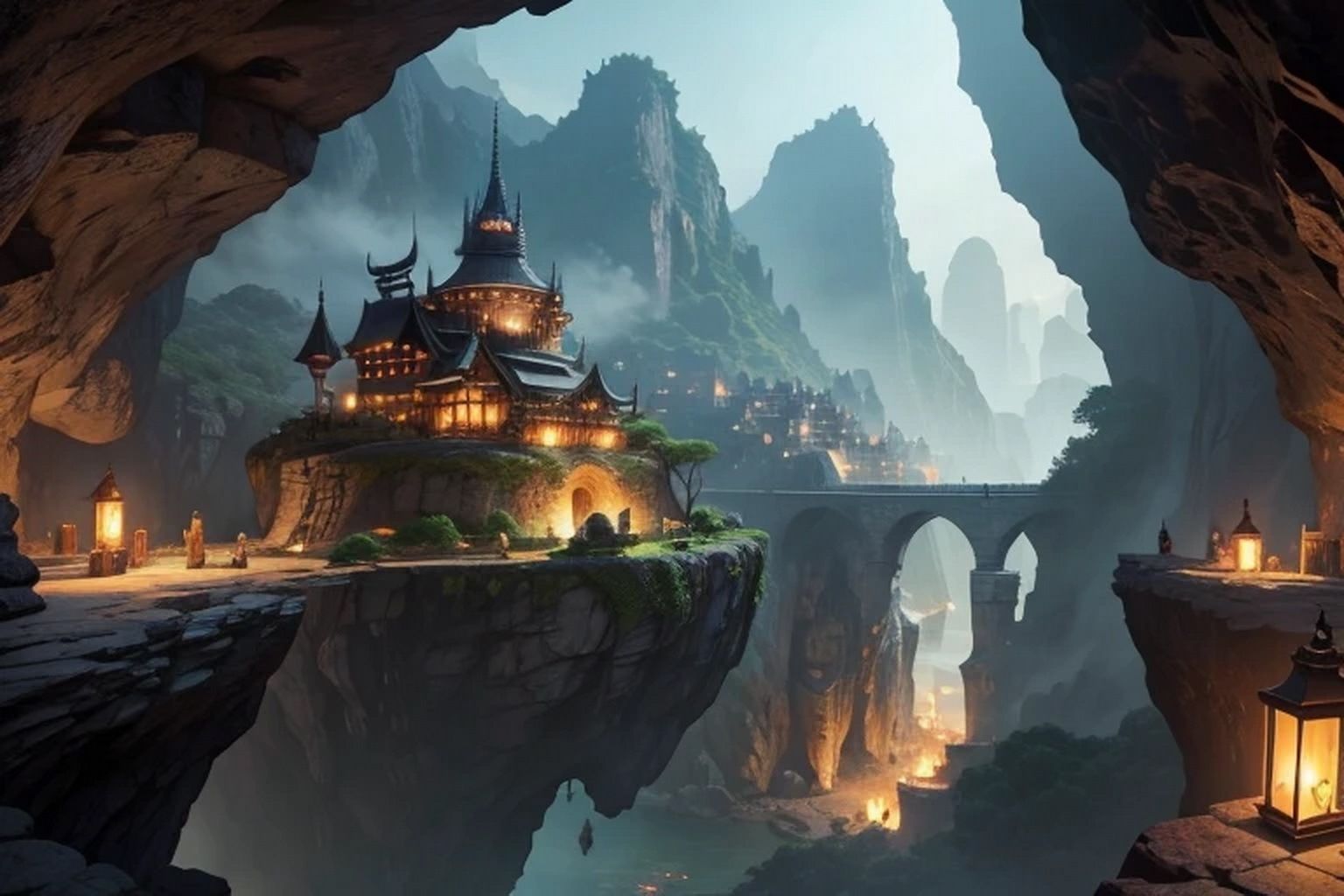 サンプル画像5:ダンジョン都市・遺跡 背景素材(豊川内角) [d_467419]