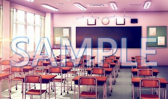 サンプル画像2:【背景素材】教室（6052_bg02）【時間差分あり】(XERO) [d_467489]