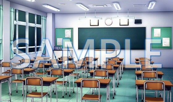 サンプル画像3:【背景素材】教室（6052_bg02）【時間差分あり】(XERO) [d_467489]