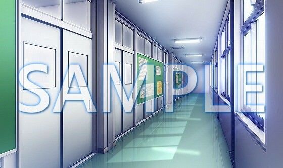 サンプル画像1:【背景素材】廊下（6052_bg03）【時間差分あり】(XERO) [d_467496]