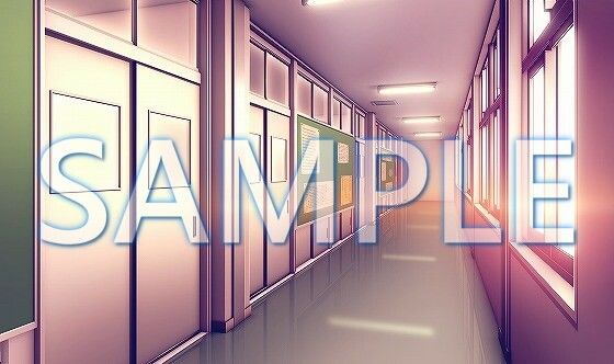サンプル画像2:【背景素材】廊下（6052_bg03）【時間差分あり】(XERO) [d_467496]