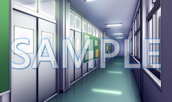 サンプル画像3:【背景素材】廊下（6052_bg03）【時間差分あり】(XERO) [d_467496]