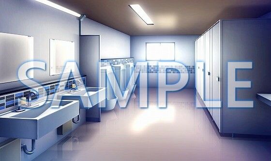 サンプル画像1:【背景素材】男子トイレ（6052_bg08）【時間差分あり】(XERO) [d_467524]