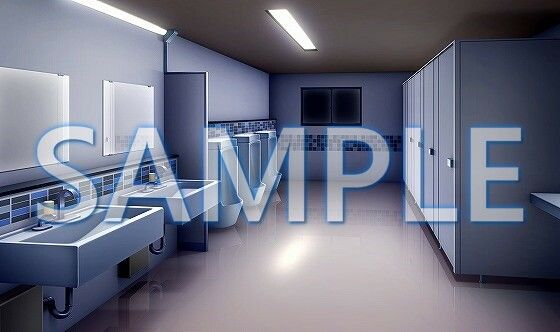 サンプル画像3:【背景素材】男子トイレ（6052_bg08）【時間差分あり】(XERO) [d_467524]