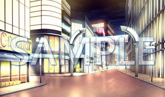 サンプル画像3:【背景素材】繁華街（6052_bg14）【時間差分あり】(XERO) [d_467538]