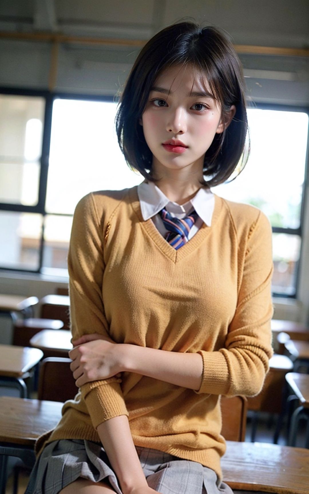 サンプル画像3:教室で脱がせてみた(名無しのAI) [d_467676]