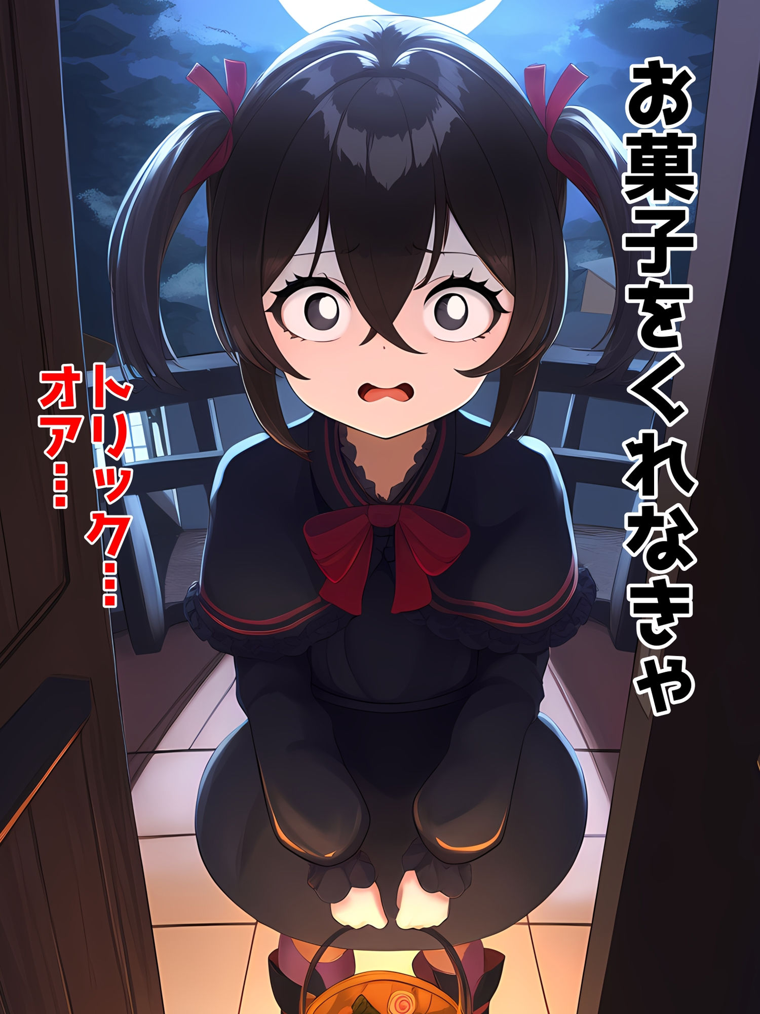 サンプル画像1:お菓子をくれなきゃイタズラするぞ！ ハロウィンの夜にキモデブおじさん達が○リ娘を寝取られ妊娠着床確実中出しをキメて妊娠腹ボテ妊婦ママにさせる話(ぴんべぇ) [d_467739]