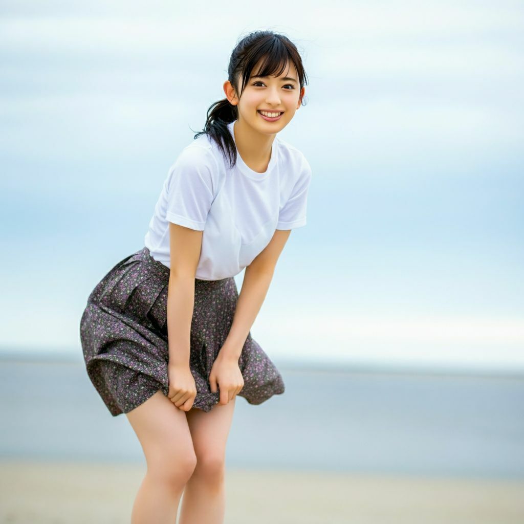 サンプル画像3:海風｜アイドルグループ写真集(もう限界) [d_467803]