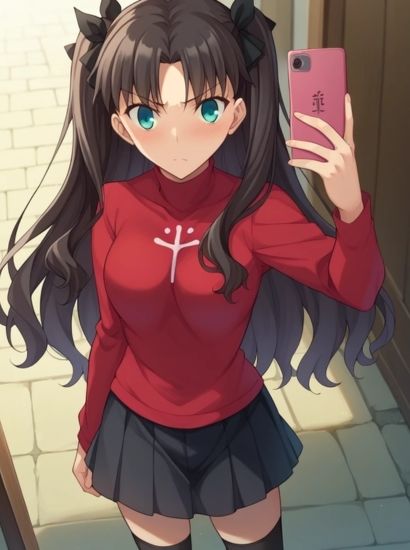 サンプル画像1:Fateの遠坂凛から送られてきた自撮り写真(自撮りサークル  イカスミ工房) [d_468018]