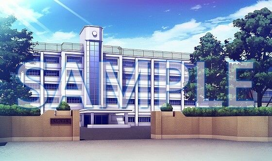 サンプル画像1:【背景素材】学園 外観（6069_bg01）【時間差分あり】(XERO) [d_468079]