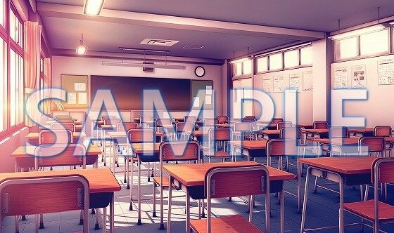 サンプル画像2:【背景素材】教室（6069_bg02）【時間差分あり】(XERO) [d_468082]