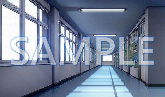 サンプル画像1:【背景素材】廊下（6069_bg03）【時間差分あり】(XERO) [d_468087]
