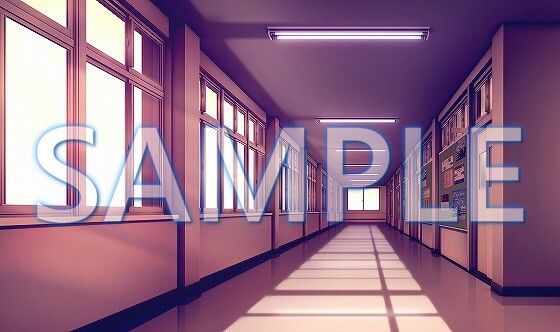 サンプル画像2:【背景素材】廊下（6069_bg03）【時間差分あり】(XERO) [d_468087]