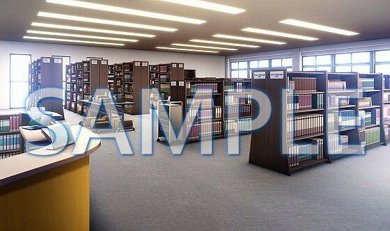サンプル画像1:【背景素材】図書室（6069_bg06）【時間差分あり】(XERO) [d_468092]