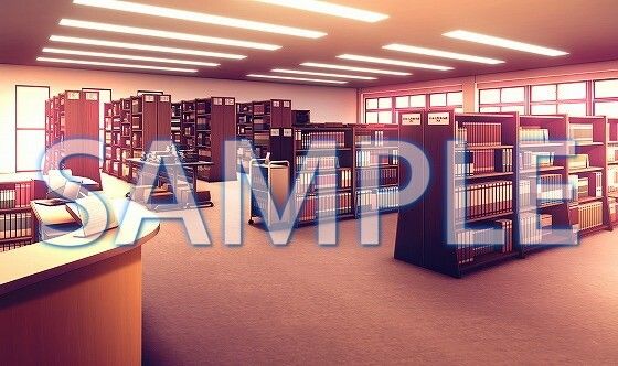 サンプル画像2:【背景素材】図書室（6069_bg06）【時間差分あり】(XERO) [d_468092]