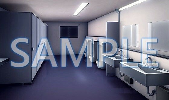 サンプル画像3:【背景素材】男子トイレ（6069_bg08）【時間差分あり】(XERO) [d_468096]