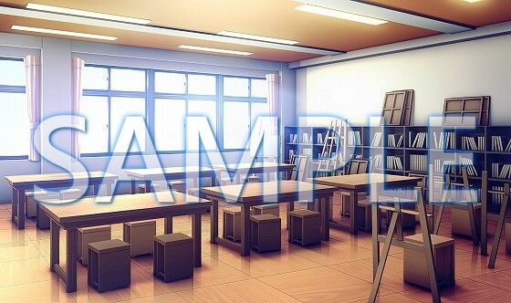 サンプル画像1:【背景素材】美術室（6069_bg09）【時間差分あり】(XERO) [d_468098]