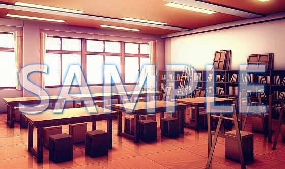 サンプル画像2:【背景素材】美術室（6069_bg09）【時間差分あり】(XERO) [d_468098]