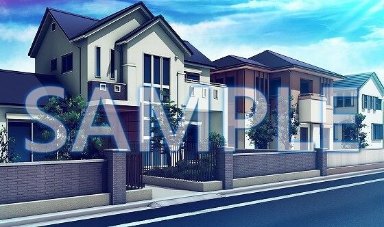 サンプル画像1:【背景素材】一軒家（6069_bg11）【時間差分あり】(XERO) [d_468108]