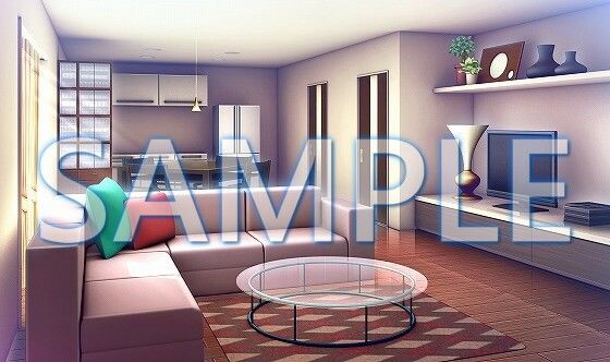 サンプル画像1:【背景素材】一軒家 リビング（6069_bg13）【時間差分あり】(XERO) [d_468147]