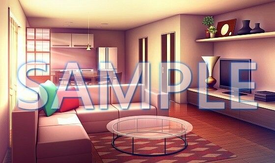 サンプル画像2:【背景素材】一軒家 リビング（6069_bg13）【時間差分あり】(XERO) [d_468147]