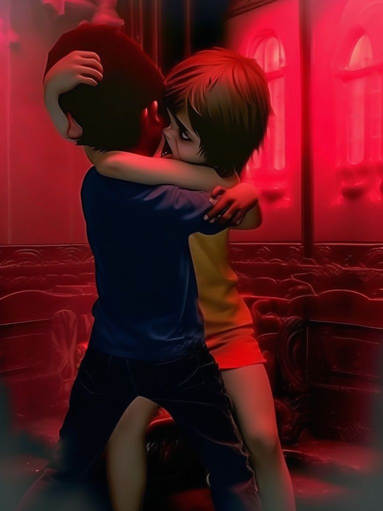 サンプル画像2:吸血鬼少女に襲われるAI画像集100(AIイラスト集) [d_468170]