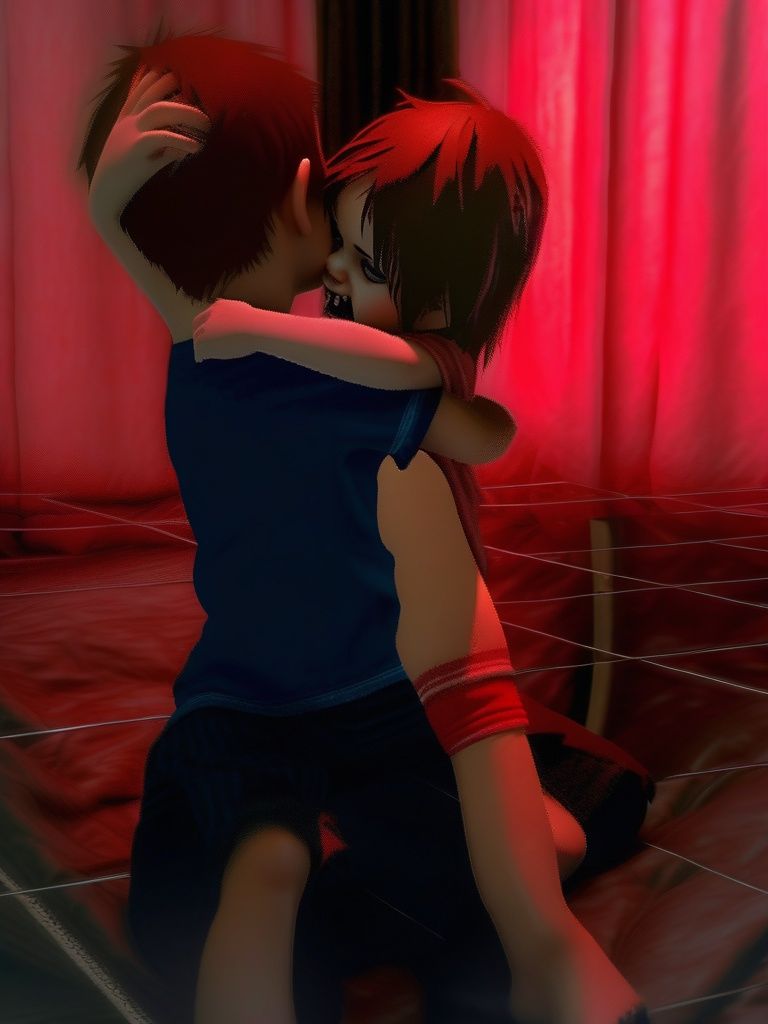 サンプル画像5:吸血鬼少女に襲われるAI画像集100(AIイラスト集) [d_468170]